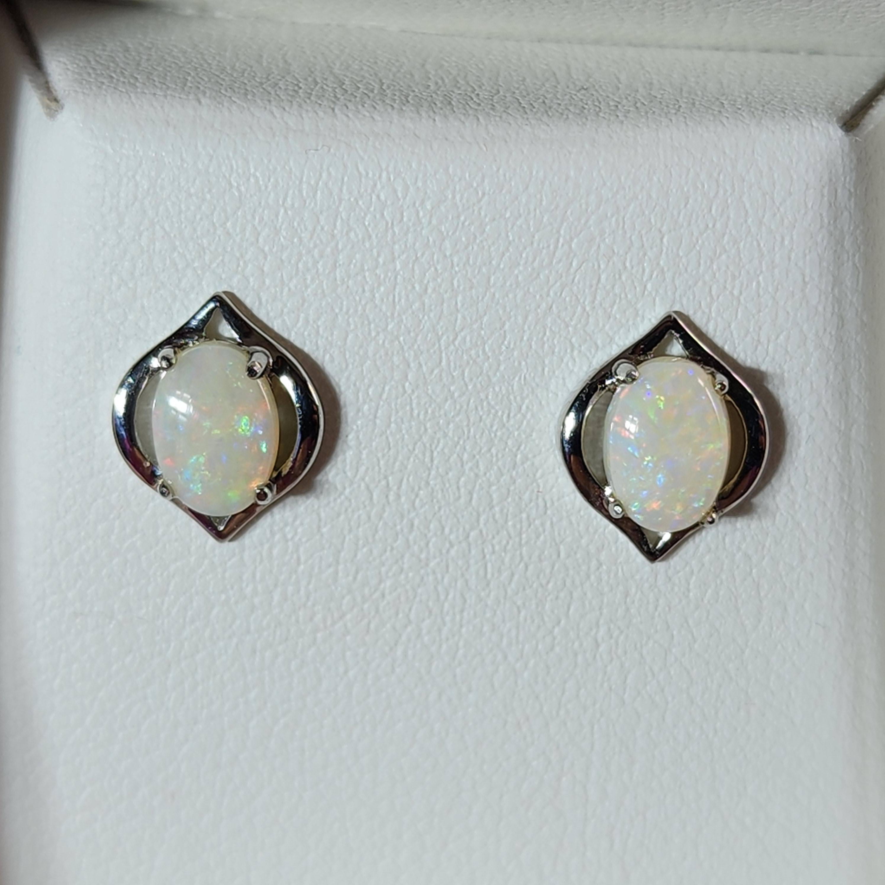 Australian Light Opal Earrings - Australian Opal Jewellery Online Store
