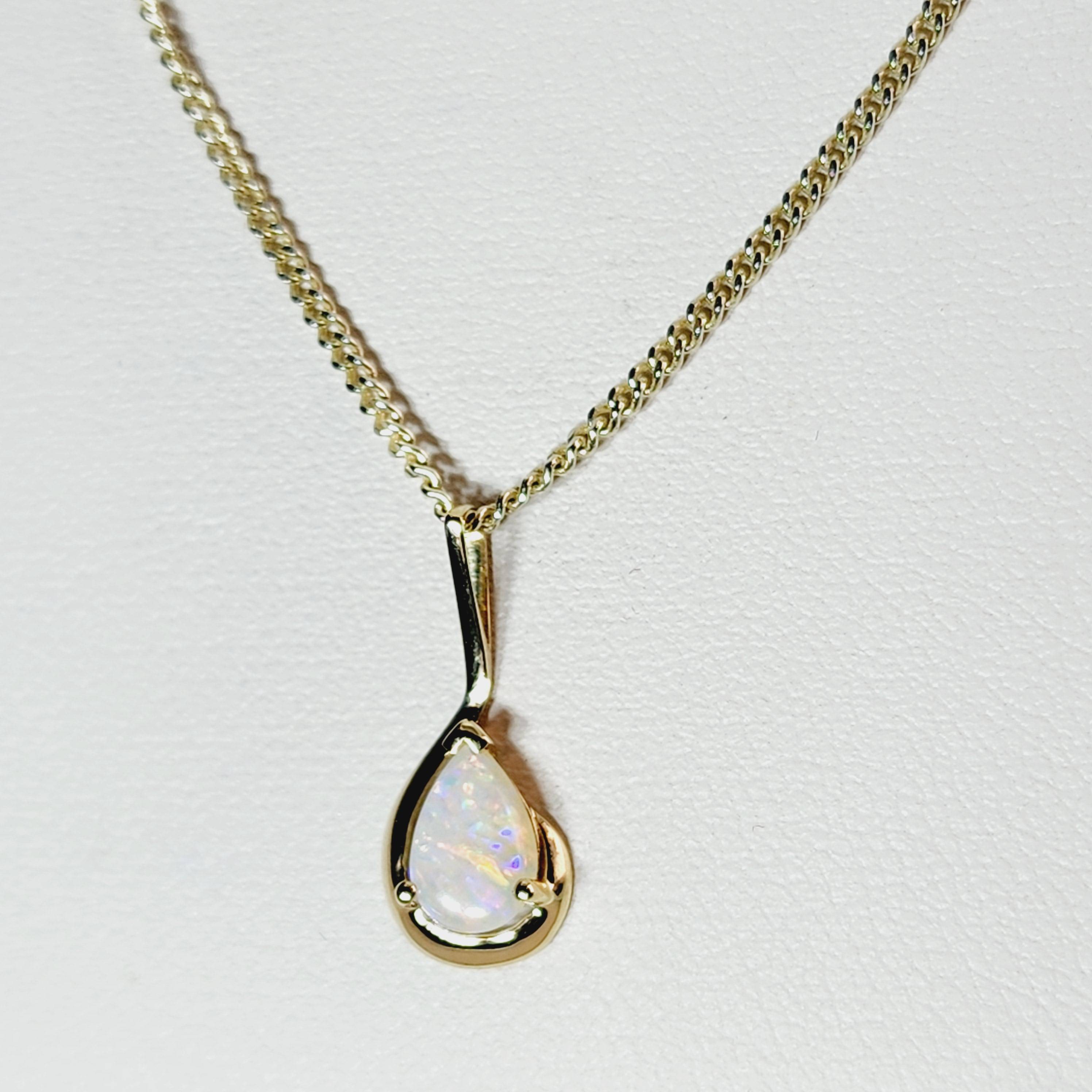 Solid Opal Gold Pendant - Australian Opal Jewellery Online Store