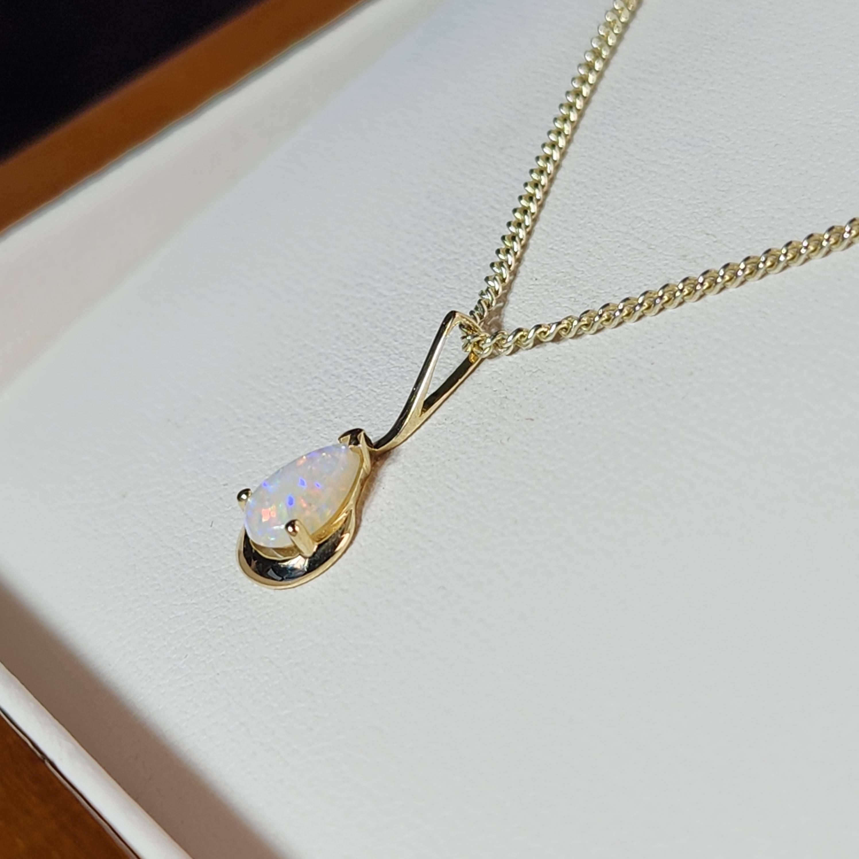 Solid Opal Gold Pendant - Australian Opal Jewellery Online Store