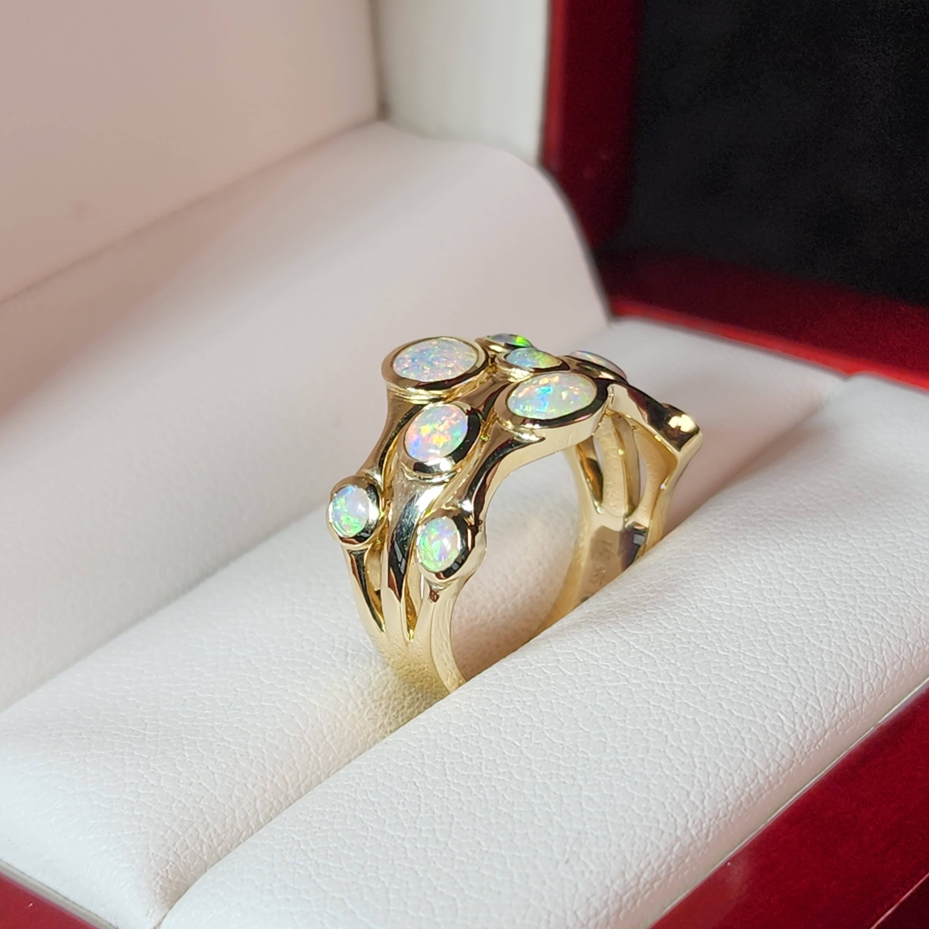 Gold Opal Ring - Australian Opal Jewellery Online Store